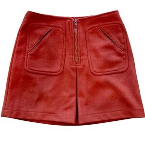 Gap Miniskirt Felted Wool Mod Burnt Orange Size 0